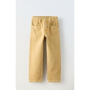 ZARA Baggy Fit Jeans Kids 11-12 Years Mustard Yellow Wide Leg Pants